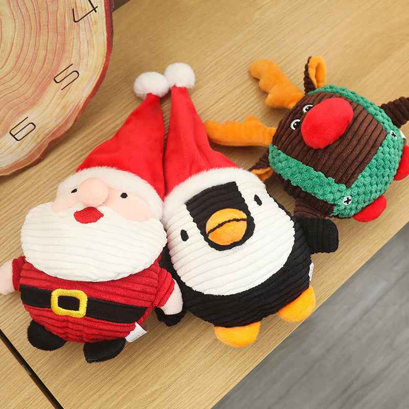 Pet Toy Cats And Dogs Bite-resistant Plush Doll Santa Claus Speaking Teething Doll